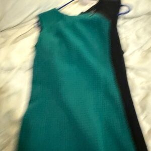 Elegant Teal and Black Dress